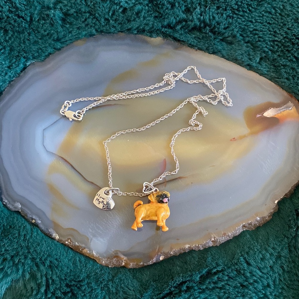 I love my pug charm necklace